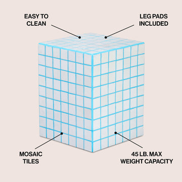 Callista 18" Modern Bohemian Ceramic Tiled Rectangle End Table - JONATHAN Y